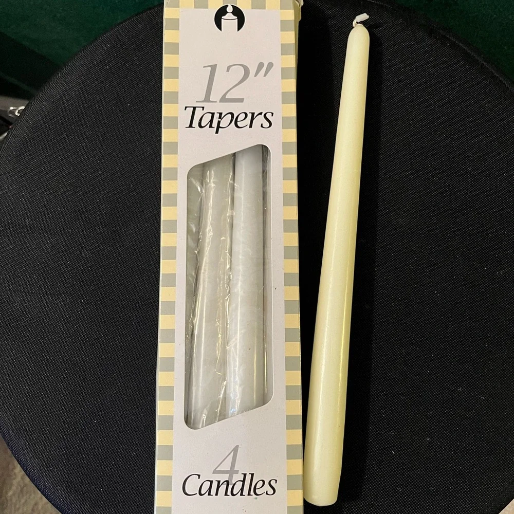 Elegant Cream Taper Candles - 12